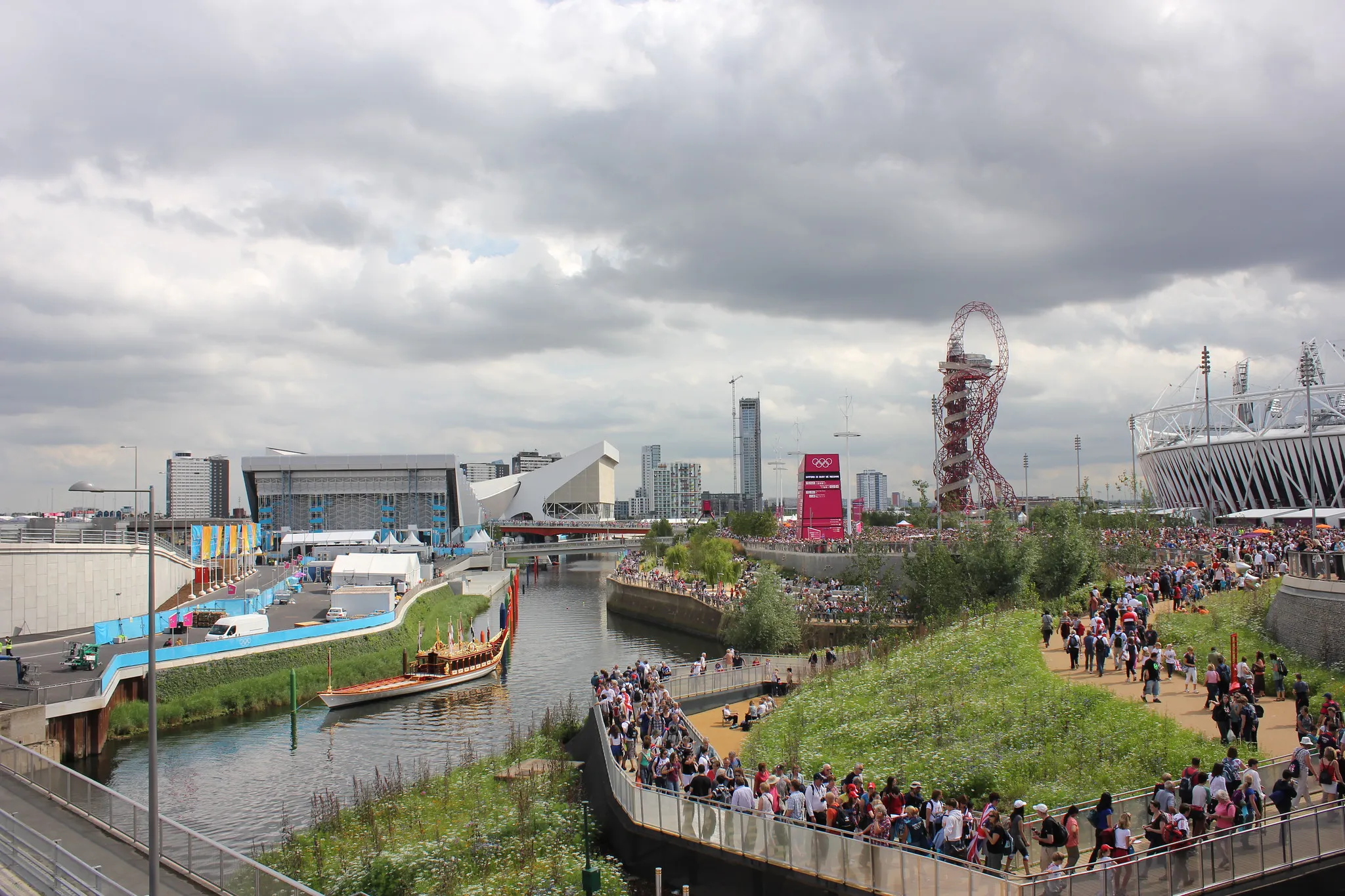 Crowds at the Olympic Park in London
